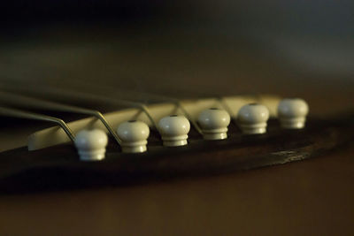 Close-up of candles on table