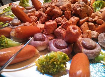 Close-up of vegetables in plate