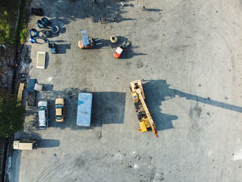 High angle view of inland port 