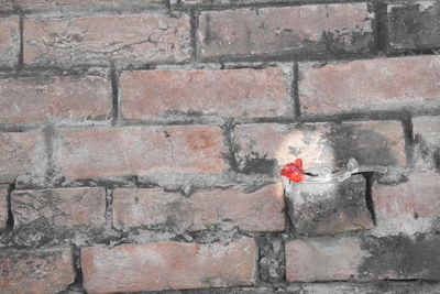Full frame shot of red brick wall