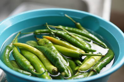 Close-up of salad in bowl on table