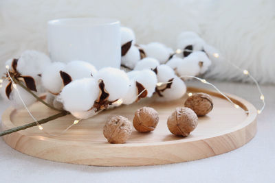 Close-up of coffee cup on table