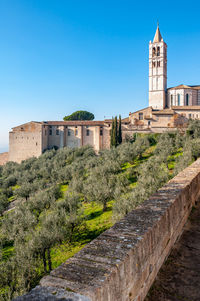 View of old building against blue sky