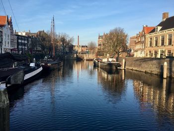 Canal passing through city