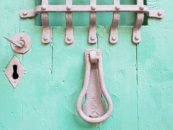 Close-up of old wooden door