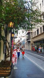 View of footpath in city