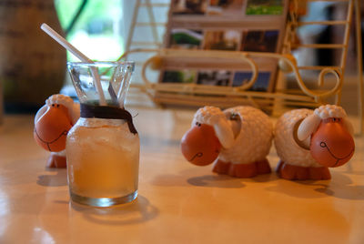 Close-up of stuffed toys on table