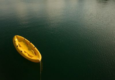 High angle view of yellow water