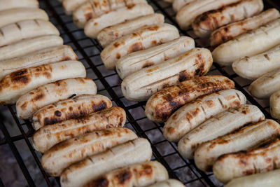 Close-up of bananas on barbecue grill