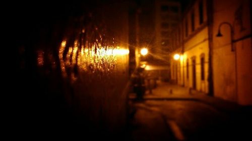 Illuminated city at night