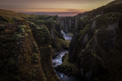 Fjadrargljufur canyon, a great gorge in iceland