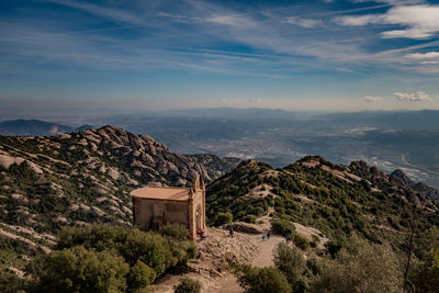 Scenic view of temple on mountain against sky