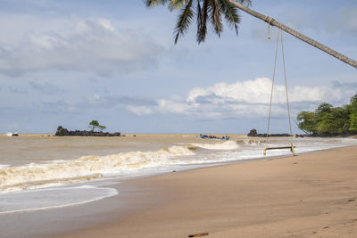 Scenic view of beach against sky