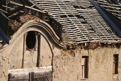 Low angle view of abandoned building