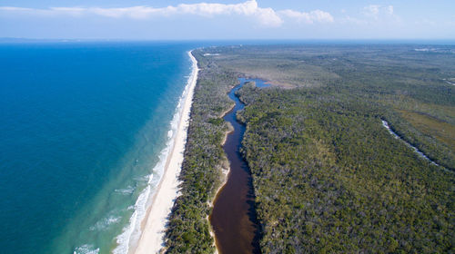 Panoramic view of beach against sky