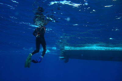 Full length of woman swimming in sea