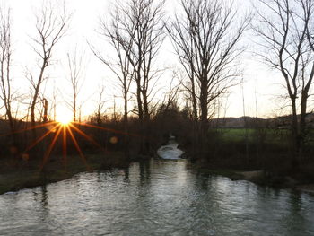 Sunset over lake