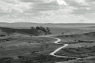 Scenic view of land against sky