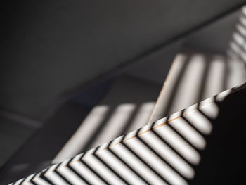 Close-up of railing against wall at home