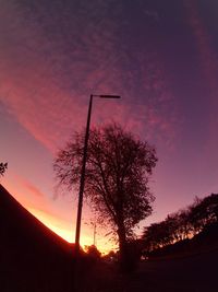 Silhouette tree against sky during sunset