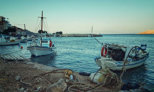 Boats in harbor