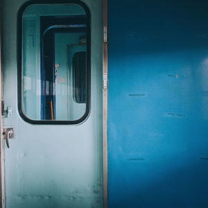 Closed door of train