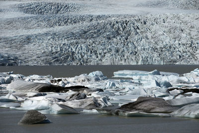 Scenic view of frozen sea