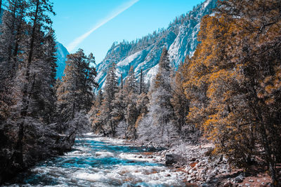 Scenic view of snow covered mountain against sky