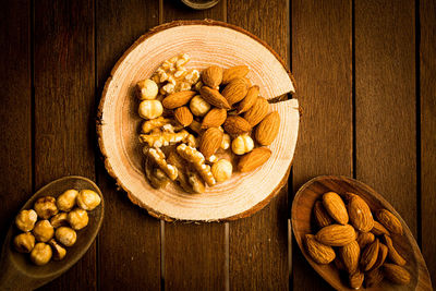 High angle view of breakfast in bowl on table