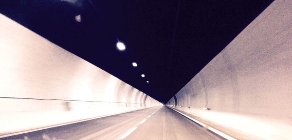 Empty road in tunnel