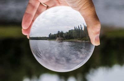 Close-up of water drops on glass