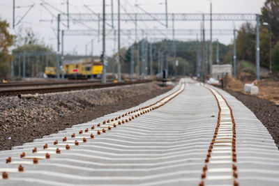 Surface level of train on railroad track