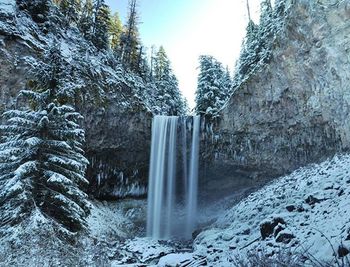 Scenic view of waterfall