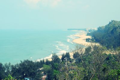 High angle view of sea against sky