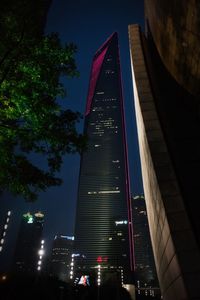 Low angle view of modern buildings in city