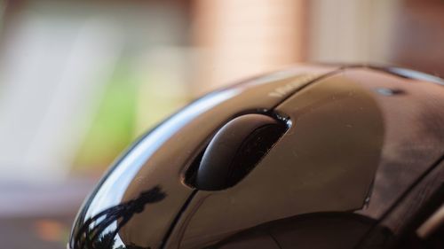 Close-up of vintage car on table
