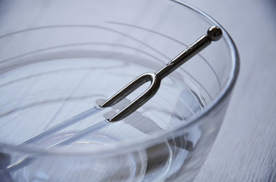 High angle view of eyeglasses on table