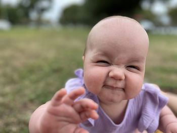 Close-up of cute baby girl