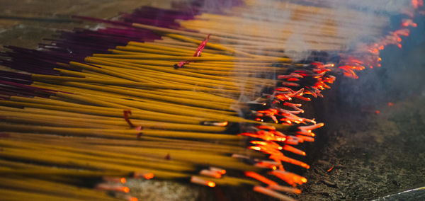 Burning incense sticks for festival 
