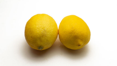 Close-up of oranges against white background