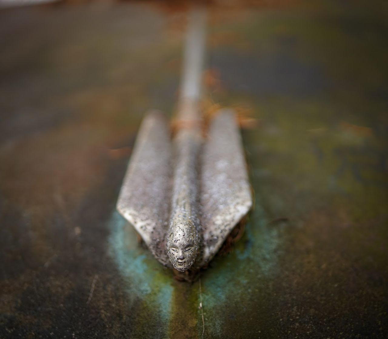 HIGH ANGLE VIEW OF LEAF ON WOOD