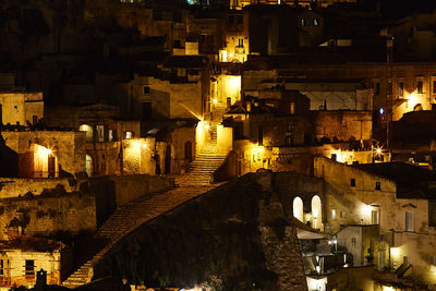 Illuminated cityscape at night