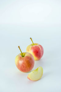 Close-up of apple against white background