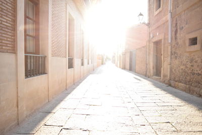 Narrow alley along buildings