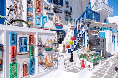 Street view at mykonos island at greece.