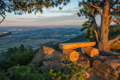 Scenic view of landscape against sky during sunset