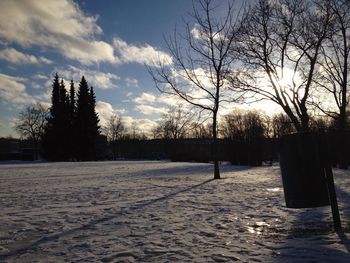 Scenic view of snow covered landscape