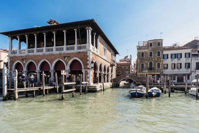 View of boats in canal