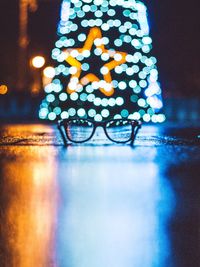 Close-up of illuminated christmas lights