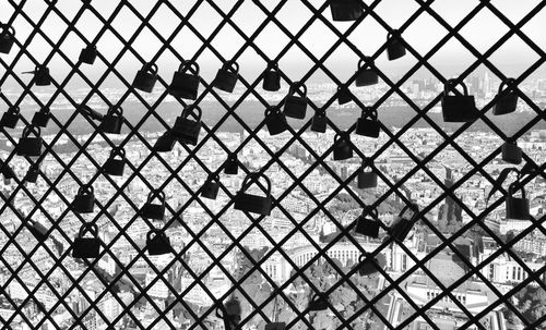 Padlocks on chainlink fence